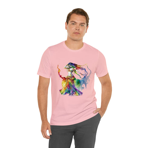 Rainbow Belly Dancer in Motion - Short Sleeve Tee